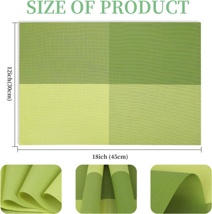 Vinyl Plastic Placemats Set of 6 Washable Heat Resistant Non-Slip Elegant Indoor Outdoor Kitchen
