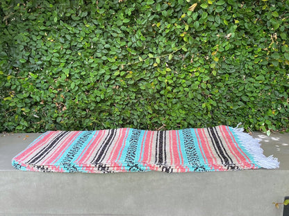 Del Mex Classic Mexican Blanket, Large Authentic Woven Falsa Throw (70"x50"), Artisan Southwest