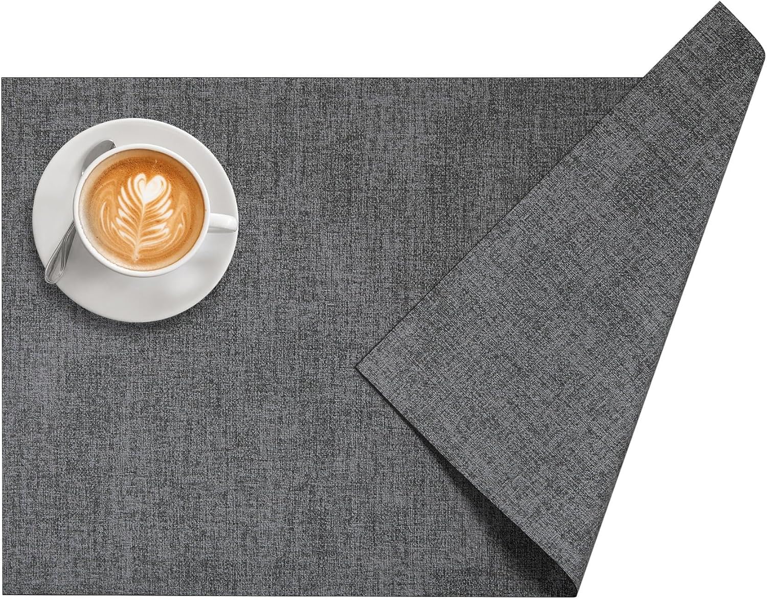 DOLOPL Placemats Set of 6, Reversible Wipeable & Heat Resistant Place Mats, Modern Faux Leather