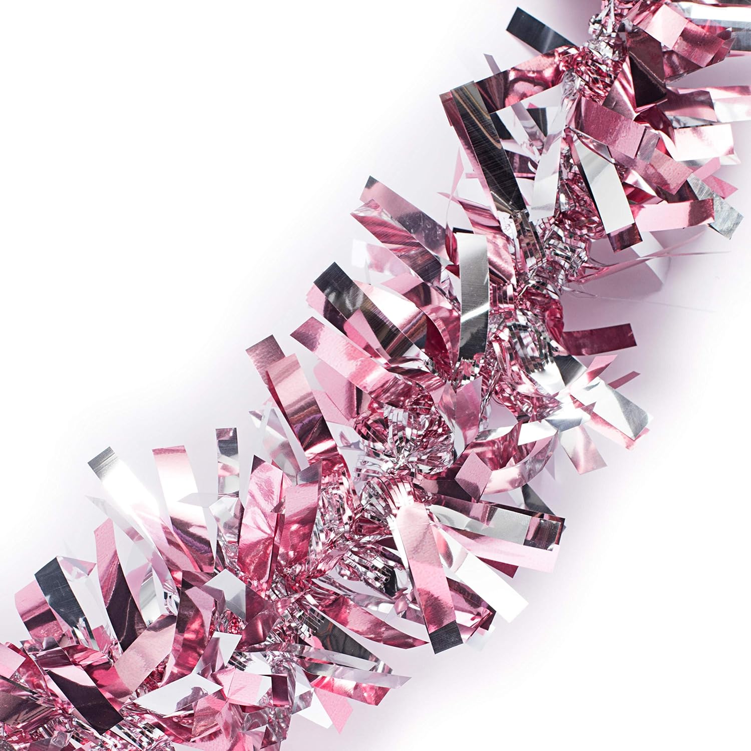 Anderson's Light Pink & Silver Sparkle Glitter Metallic Tinsel Twist for Trailer Or Golf Cart, 4