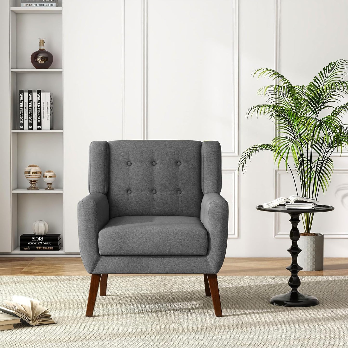 UIXE Accent Chair, Modern Upholstered Armchair in Fabric for Living Room, Comfy Club Arm Chairs