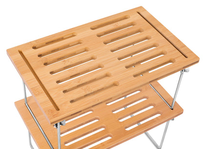 Internet's Best Stacking Utility Shelf, Bamboo 2-Tier Cabinet Organizer, Kitchen Countertop Shelf