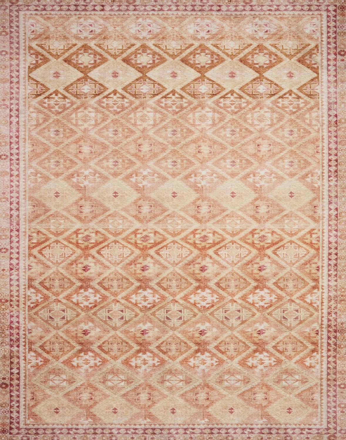 Loloi Layla Collection LAY-16 Natural/Spice 2'-3" x 3'-9" .13" Thick Accent Rug, Soft, Durable