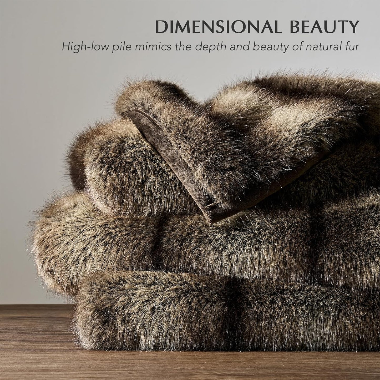 Luxury Faux Fur Throw Blanket, Soft Fluffy Faux Mink Blankets for Bed, Couch, Sofa, Thick Cozy
