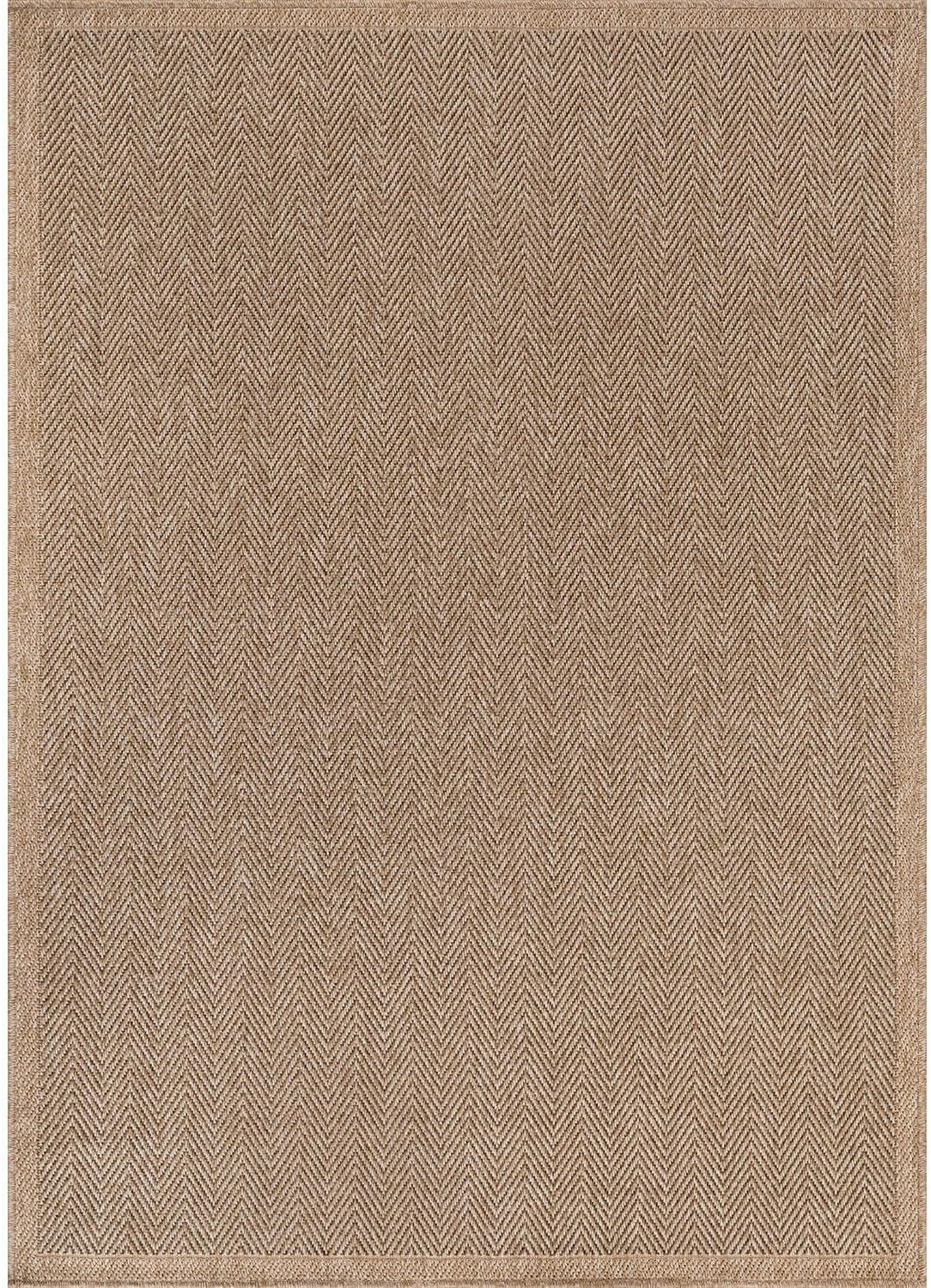 CAMILSON Easy Jute Rug 10x14, Indoor Outdoor Natural Color Fiber Area Rugs for Living Room Patio