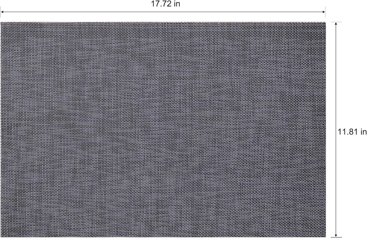Placemats Set of 6 Washable Indoor/Outdoor Vinyl Place Mats for Dining Table Durable Non-Slip Heat