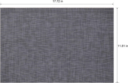 Placemats Set of 6 Washable Indoor/Outdoor Vinyl Place Mats for Dining Table Durable Non-Slip Heat