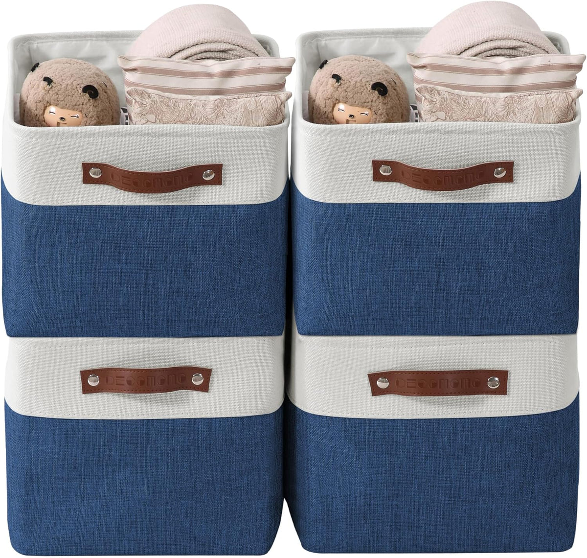 DECOMOMO Storage Bins Fabric Storage Baskets for Shelves, Linen Closet Organization Toys Nursery
