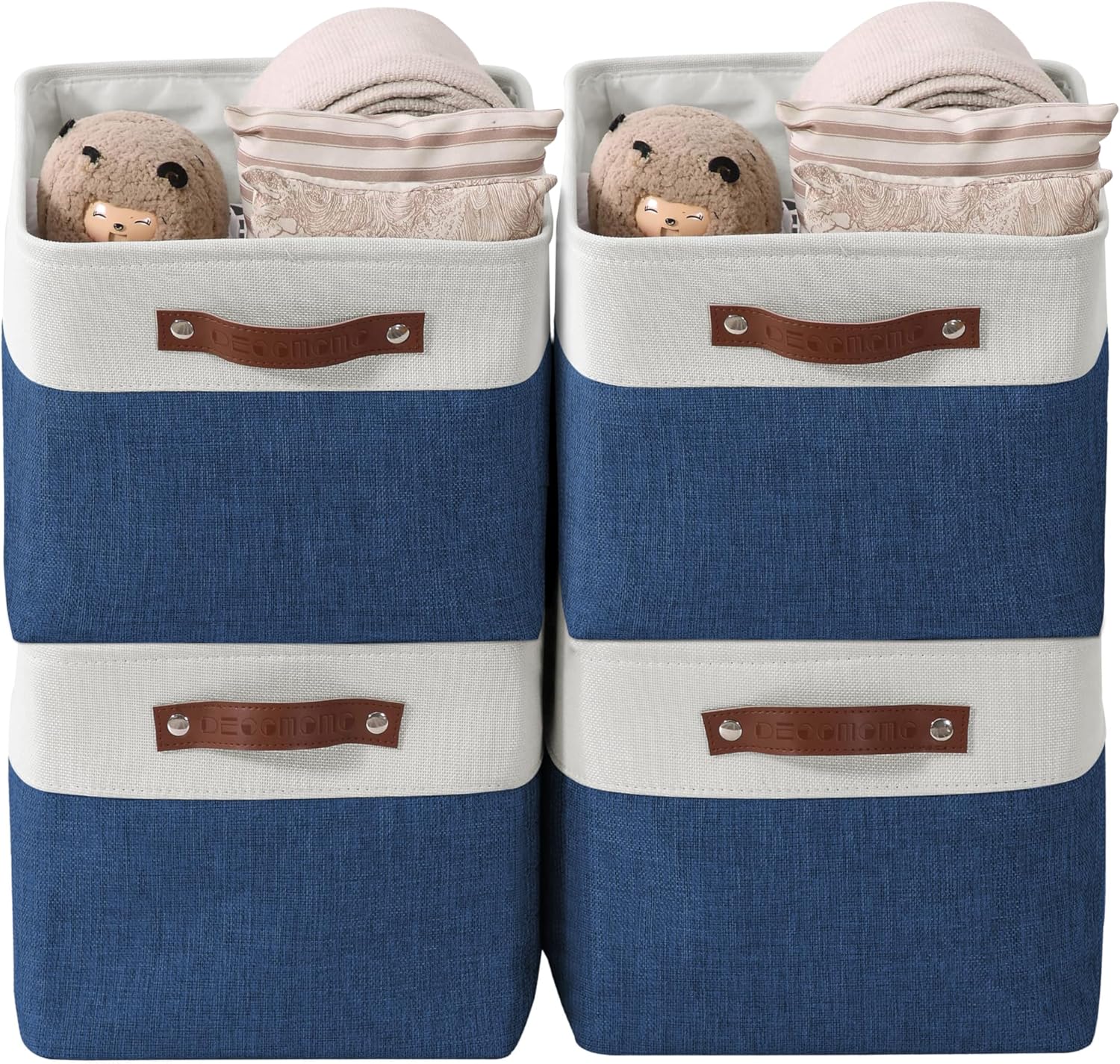 DECOMOMO Storage Bins Fabric Storage Baskets for Shelves, Linen Closet Organization Toys Nursery