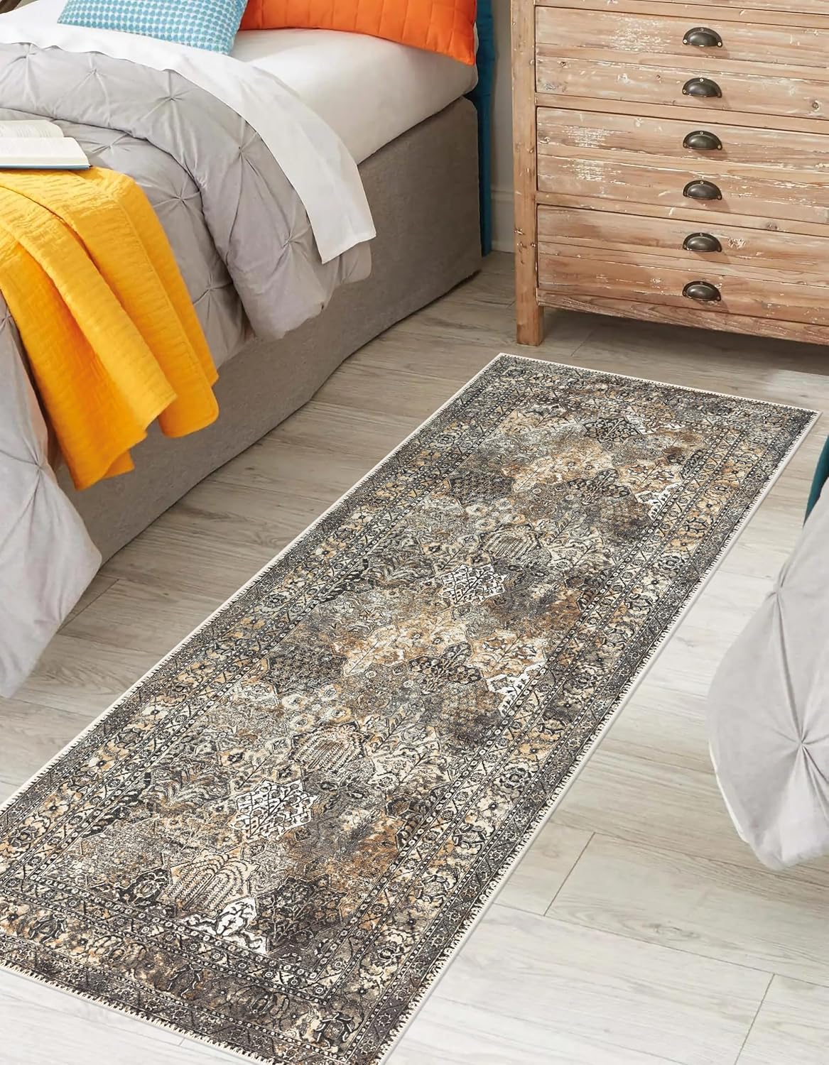 Keen Home Design 2x12 Rug - Machine Washable Runner Rug with Non-Slip Backing, Ideal for Hallway