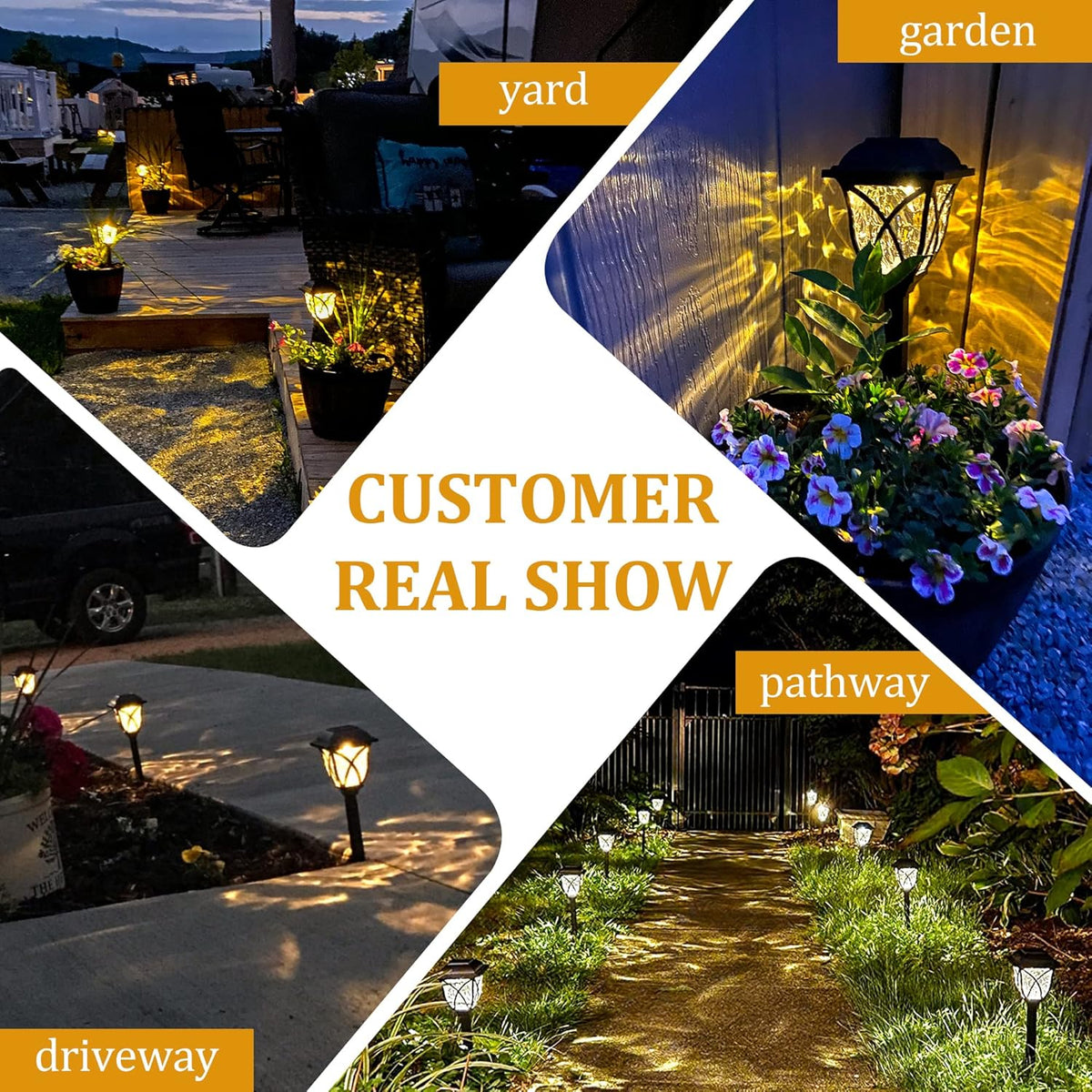 GIGALUMI Solar Lights Outdoor Waterproof, 6 Pack LED Solar Garden Lights, Outdoor Decorations