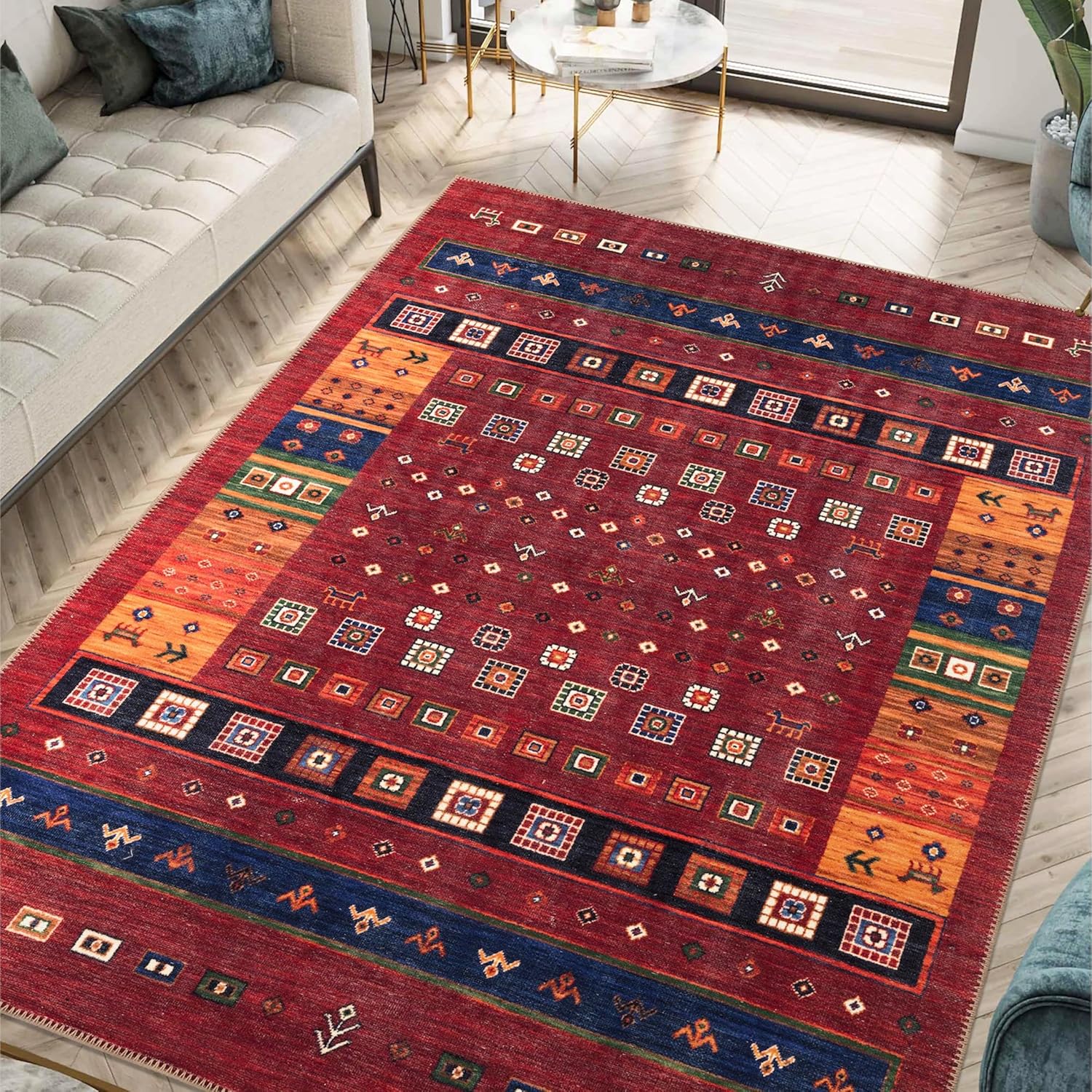 Keen Home Design 3x5 Rug - Machine Washable Entry Rug with Non-Slip Backing, Ideal for Enteryway