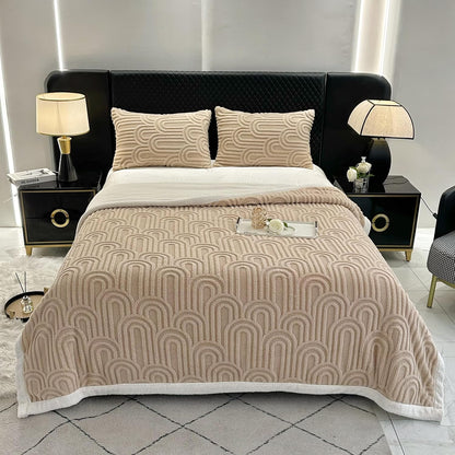 UKELER Sherpa Bed Blanket 80 × 90 inch, Ultra Soft Queen Size Throw Blanket for All Season, Cozy