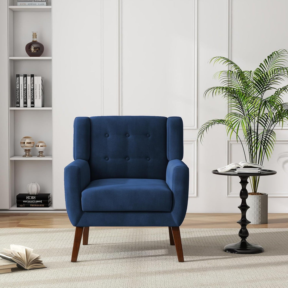 UIXE Velvet Accent Chairs Set of 2, Modern Arm Chair Mid-Century Living Room Armchair, Comfy