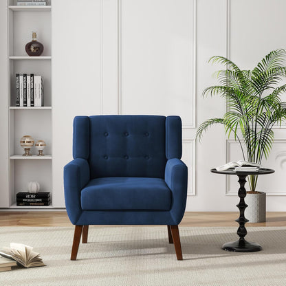 UIXE Accent Chair, Velvet Upholstered Armchair for Living Room, Modern Club Arm Chairs Comfy Single