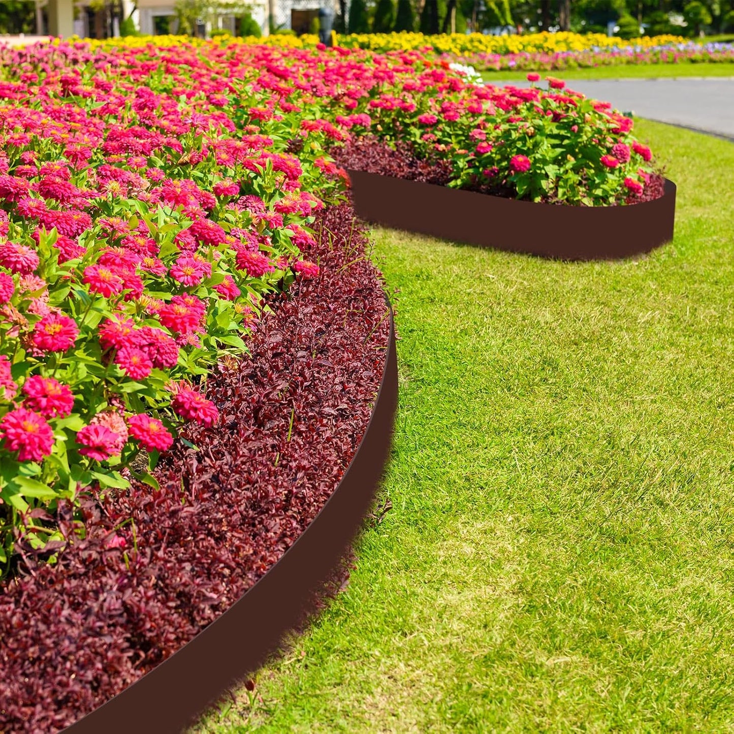 6 Inch Tall 66 ft Length No Dig Landscape Plastic Edging Kit with Hammer Spikes Plastic Garden