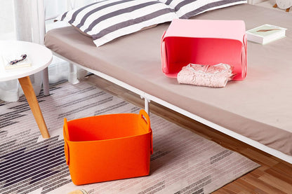 Minoisome Storage Basket Felt Storage Bin Collapsible& Convenient Box Organizer with Carry Handles