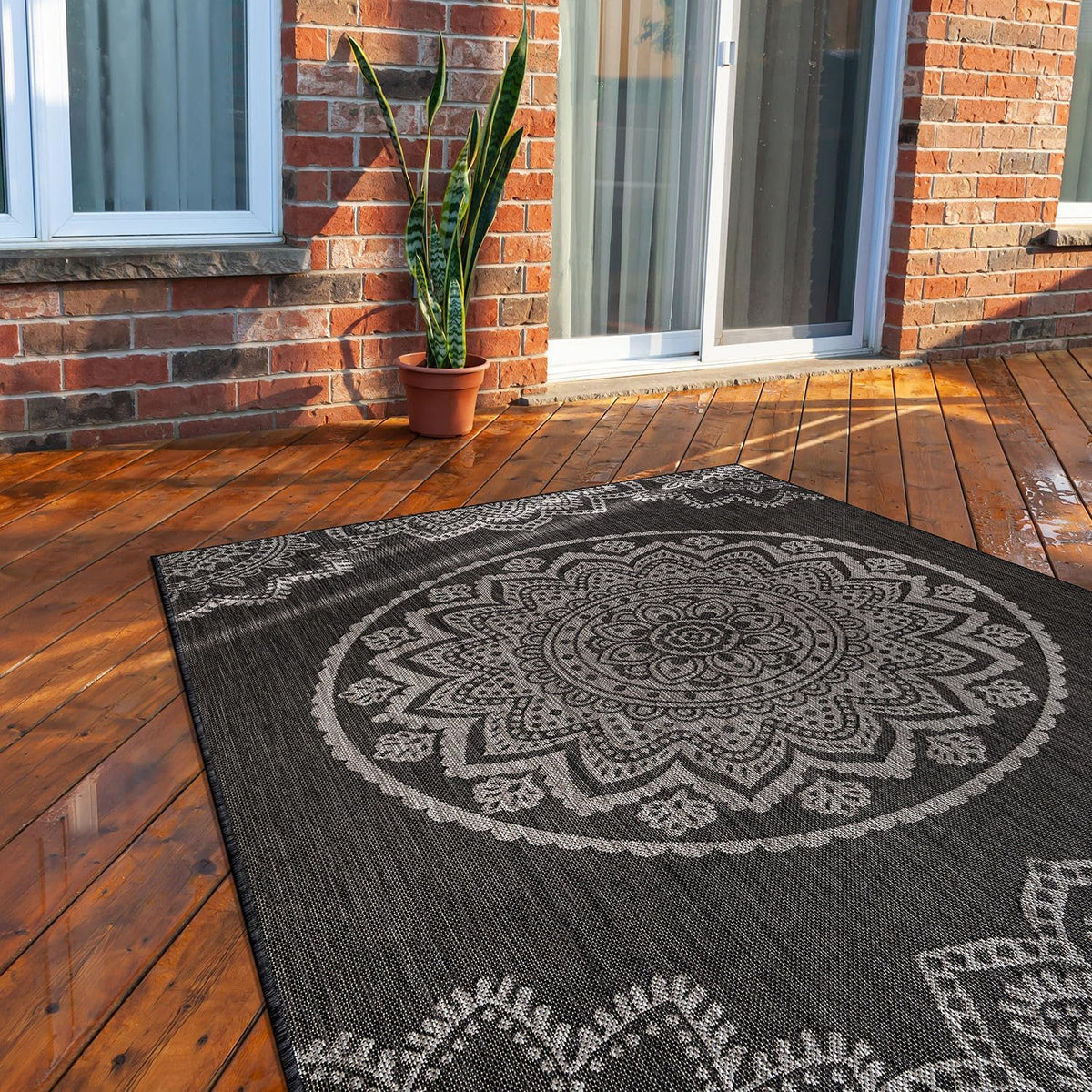 CAMILSON Outdoor Rug 6x9 Modern Area Rugs for Indoor and Outdoor Patios and Porches - Waterproof