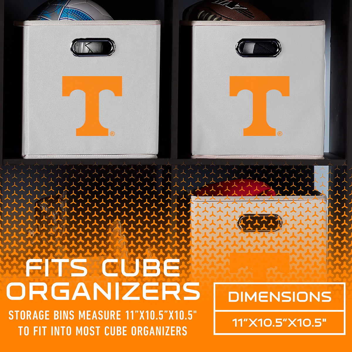 Franklin Sports NCAA Storage Bin - Cube Organizer - Tennessee