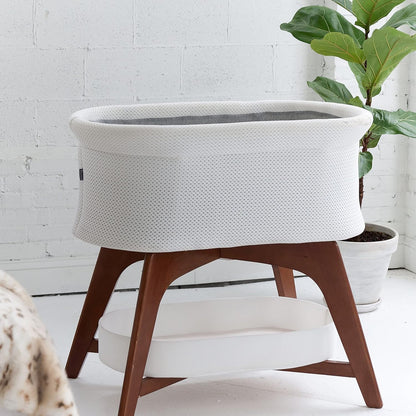 Evi Smart Baby Bassinet Beside Sleeper with Auto-Glide, Ambient Nightlight & Sensory Sounds