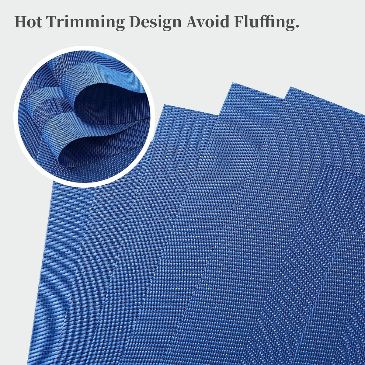 Leetaltree Blue Frame Placemats Set of 8 - Heat Resistant Non-Slip Place mats for Dining Table