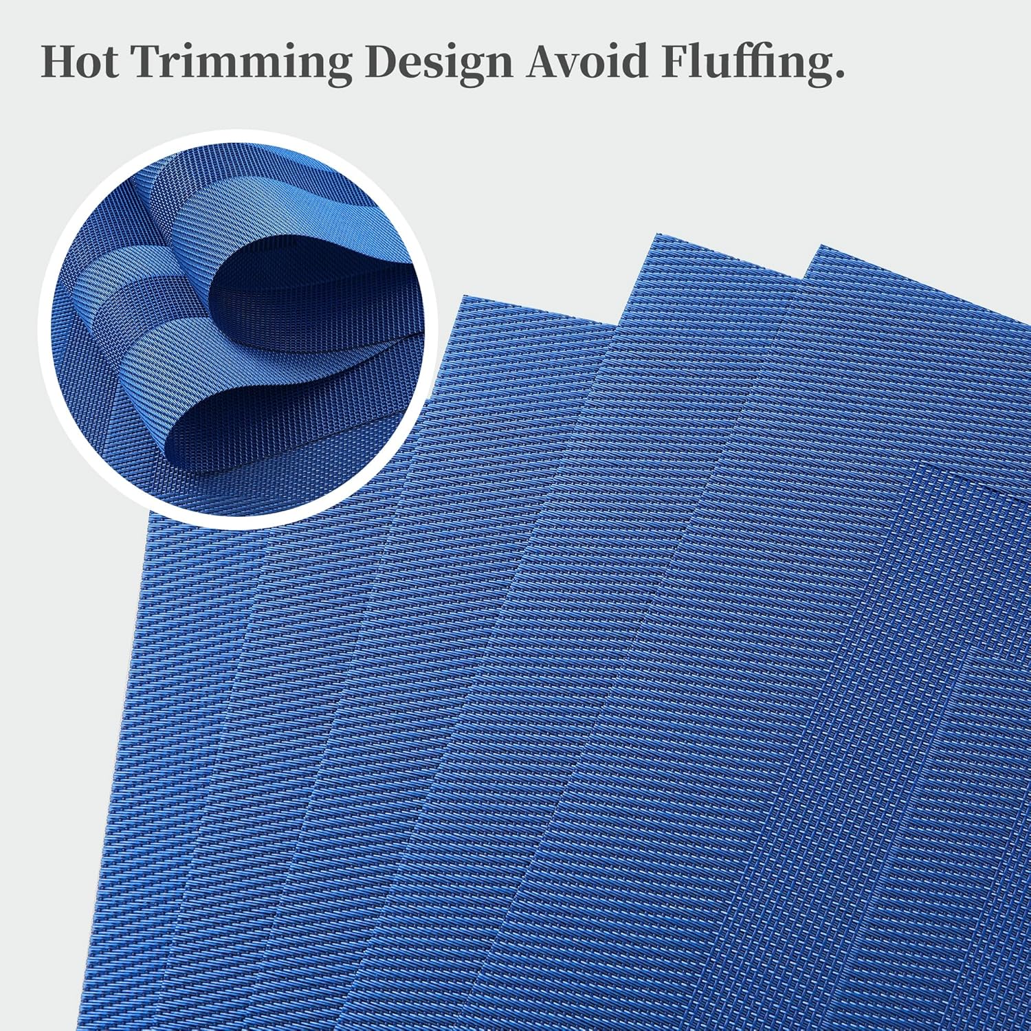 Leetaltree Blue Frame Placemats Set of 8 - Heat Resistant Non-Slip Place mats for Dining Table