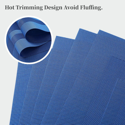 Leetaltree Blue Frame Placemats Set of 8 - Heat Resistant Non-Slip Place mats for Dining Table
