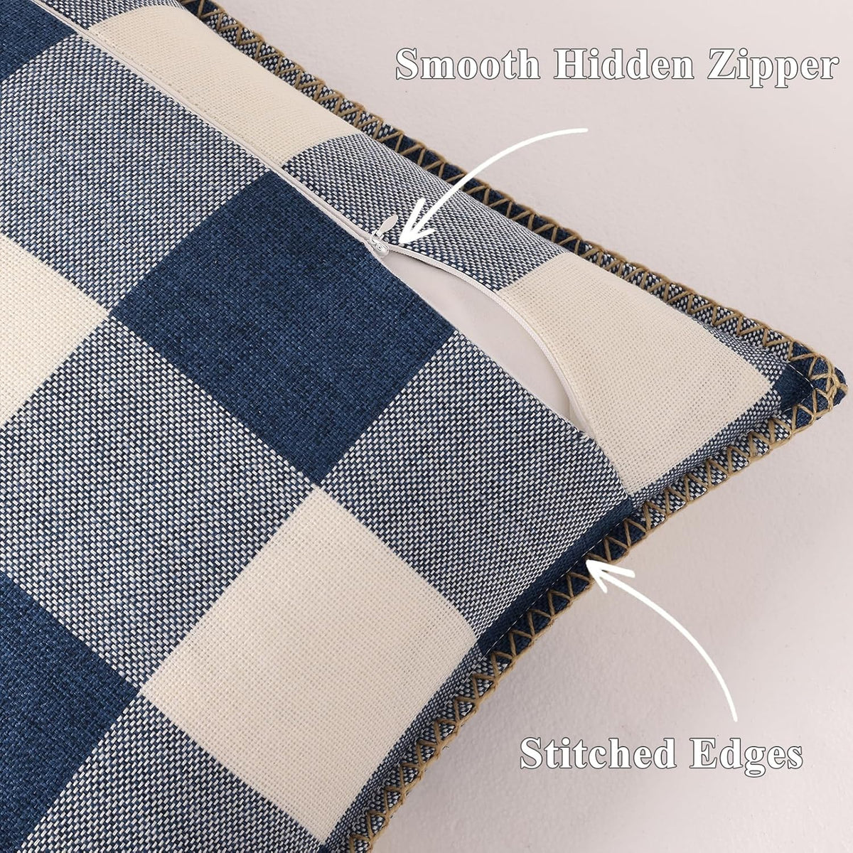 decorUhome Buffalo Plaid Check Throw Pillow Covers 12x20 Set of 2, Outdoor Lumbar Decorative