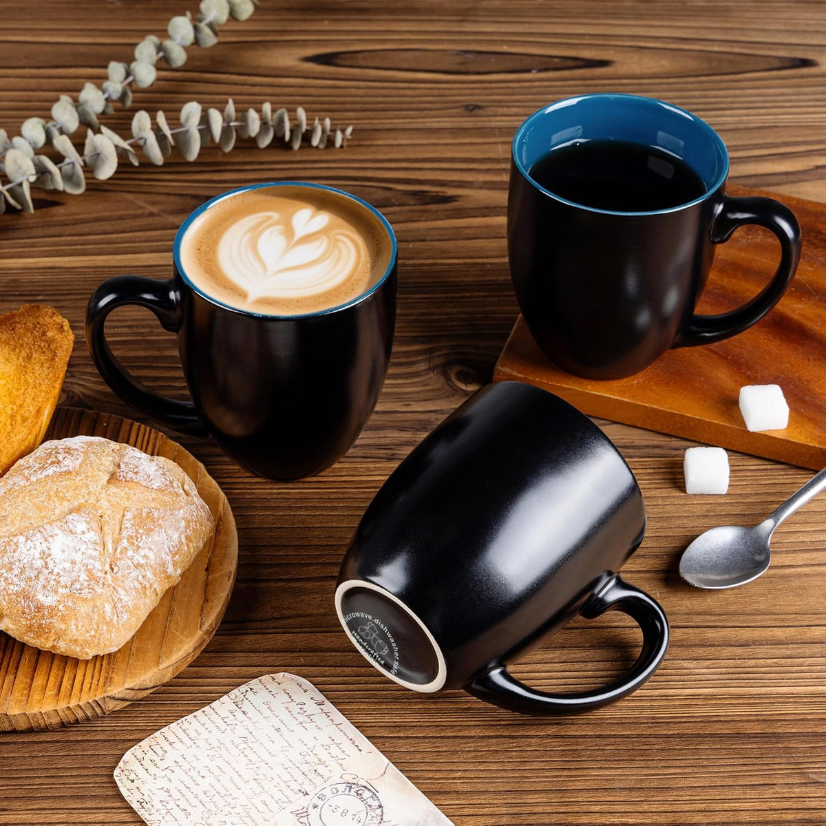 GBHOME 16oz Coffee Mugs Set of 6, Large Ceramic Coffee Mugs for Man, Woman, Dad, Mom, Modern Coffee