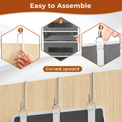 2 Pack 5 Tier Over The Door Organizer Space-Saving Storage for Any Room
