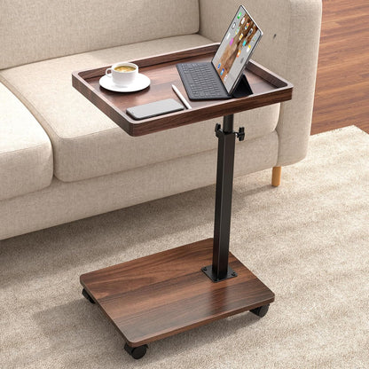C Table End Table Adjustable Height, 360°Swivel TV Tray Table for Small Spaces, Couch Tables That