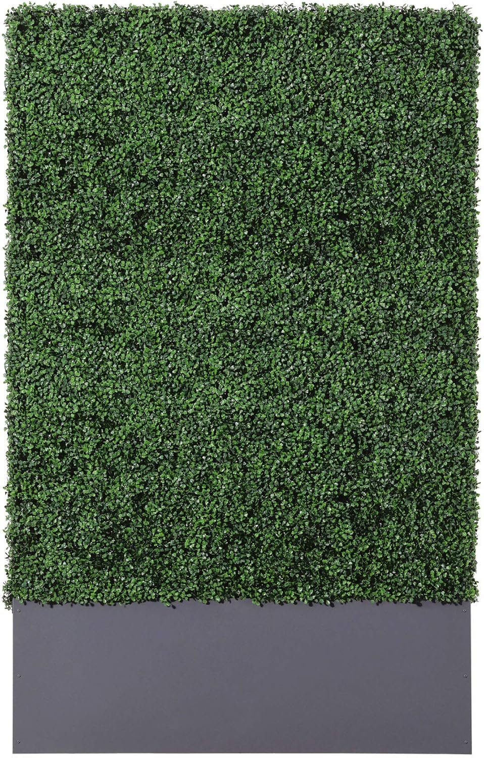 AGPL Upgraded Artificial Boxwood Hedge Wall with Dark Gray Stainless Steel Planter Box (79" Height