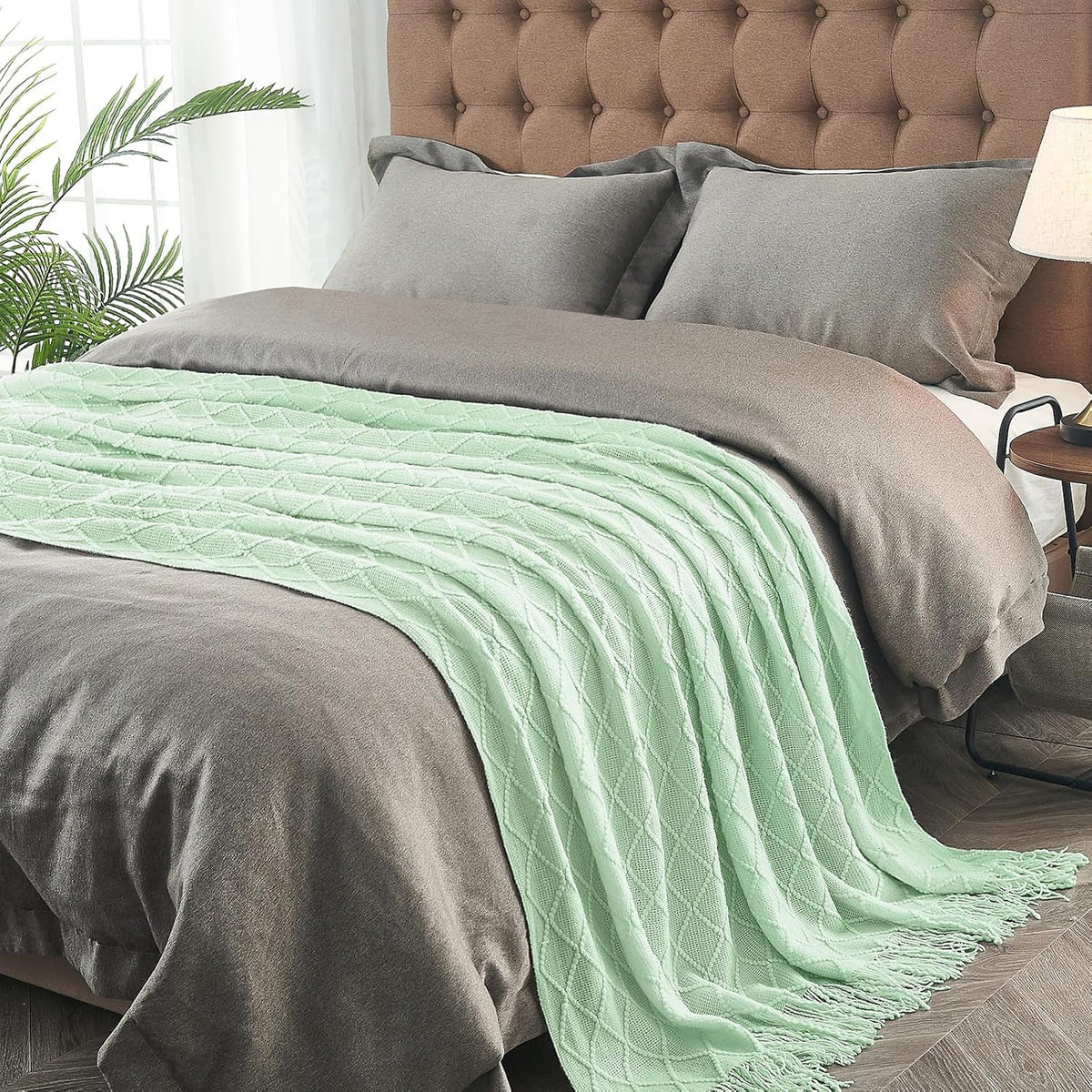 inhand Knitted Throw Blanket for Couch and Bed, Soft Living Room Home Decor Knitted Blanket with