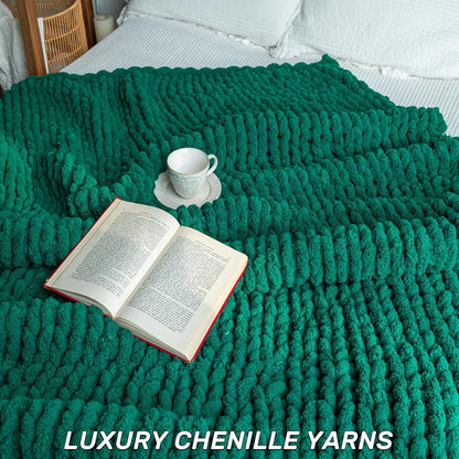 Chunky Knit Blanket - Luxury Soft Cozy 40 * 50 Throw Blanket,100% Woven Blanket Rope Knot Throw