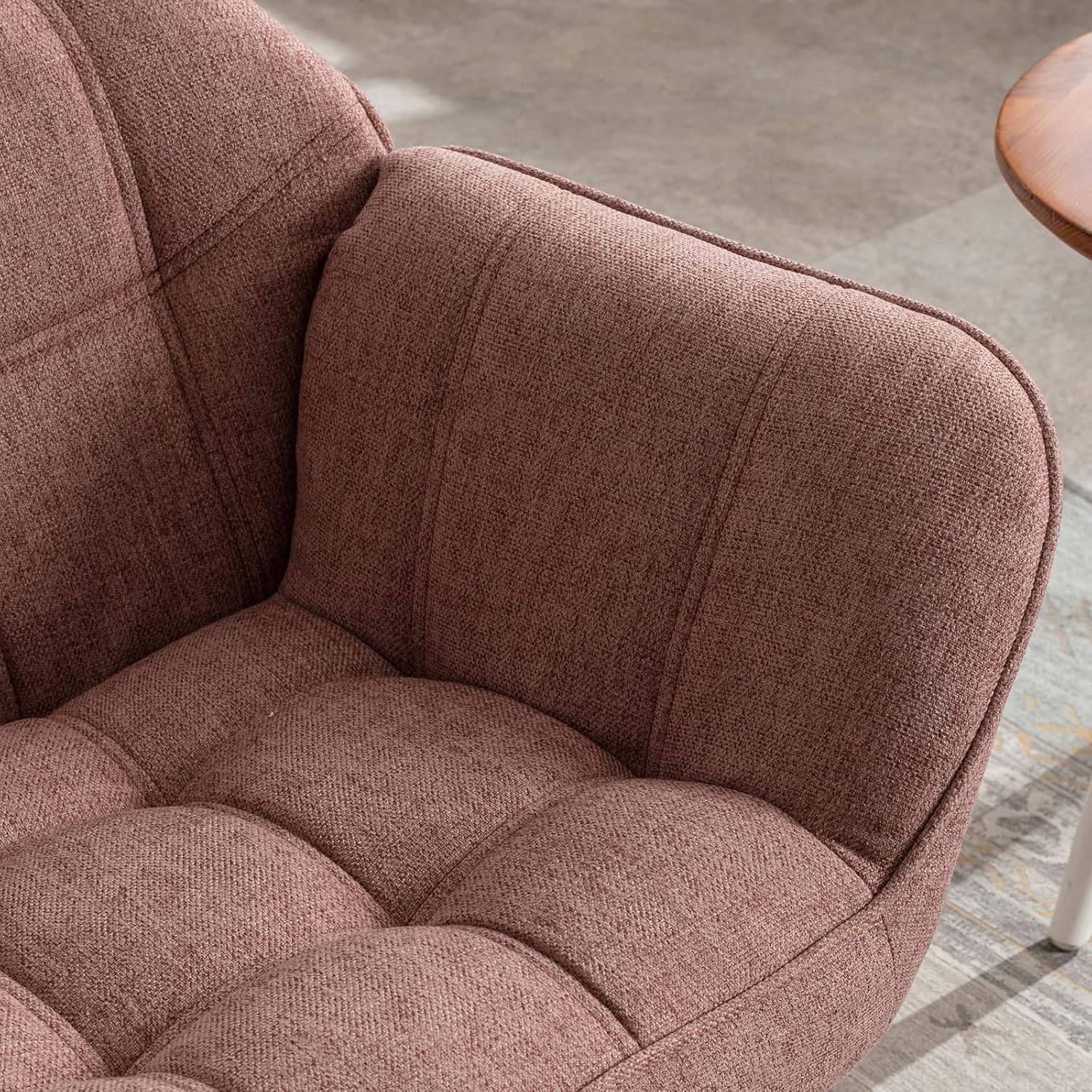 48" Small Loveseat Sofa, Modern Linen Fabric Mini Sofa Couch 2-Seater Love Seat with Quilting Backs