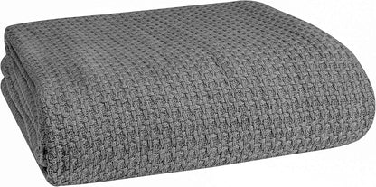 Elvana Home 100% Cotton Bed Blanket, Breathable Bed Blanket Twin Size, Cotton Thermal Blankets