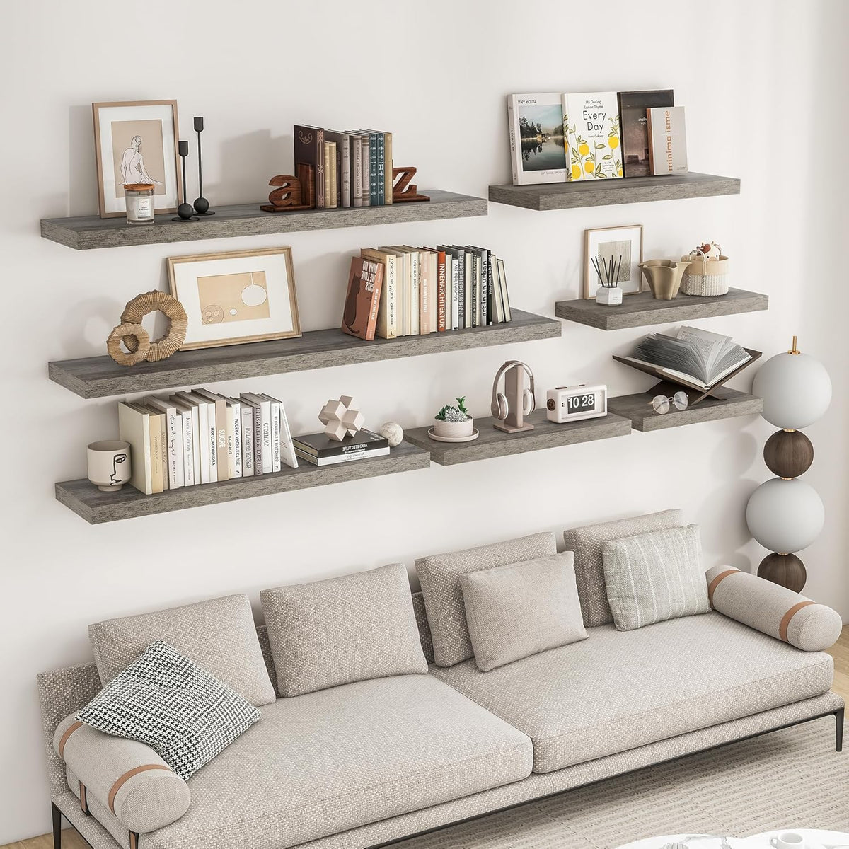 RICHFOCUS 48Inch Floating Shelves for Wall 1 Pack Shelves for Bedroom|Kitchen|Bathroom Wall Mounted