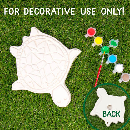 Creative Roots Mosaic Turtle DIY Stepping Stone Kit, Includes Ceramic Stone & 6 Vibrant Paints for
