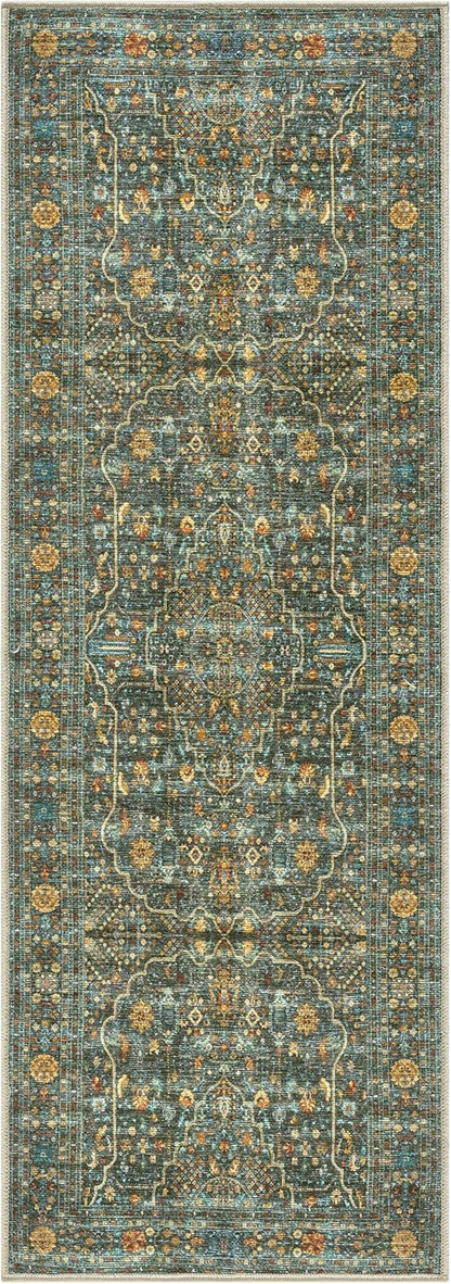 Keen Home Design 2x12 Rug - Machine Washable Runner Rug with Non-Slip Backing, Ideal for Hallway