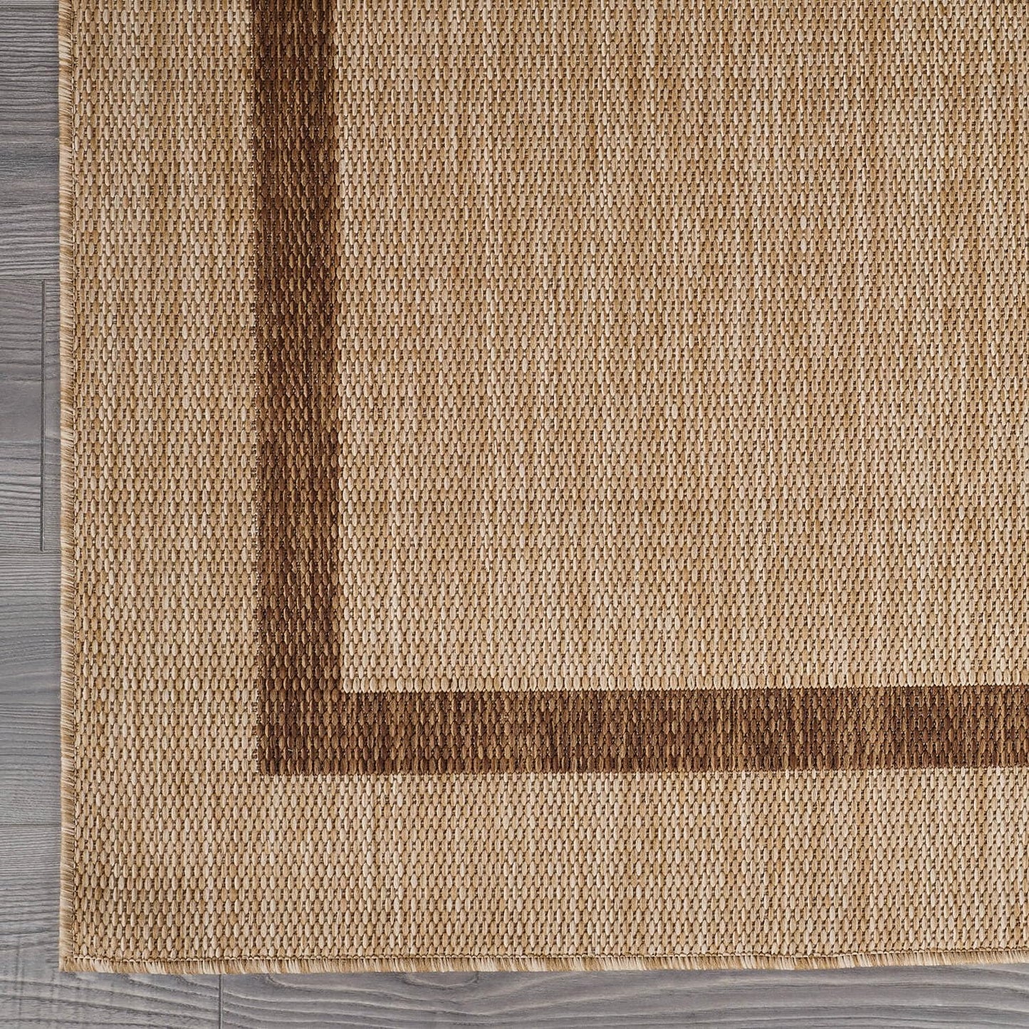 Bordered Outdoor Rug 9x12 Washable Outside Carpet for Indoor Patio Porch Waterproof Easy Cleaning