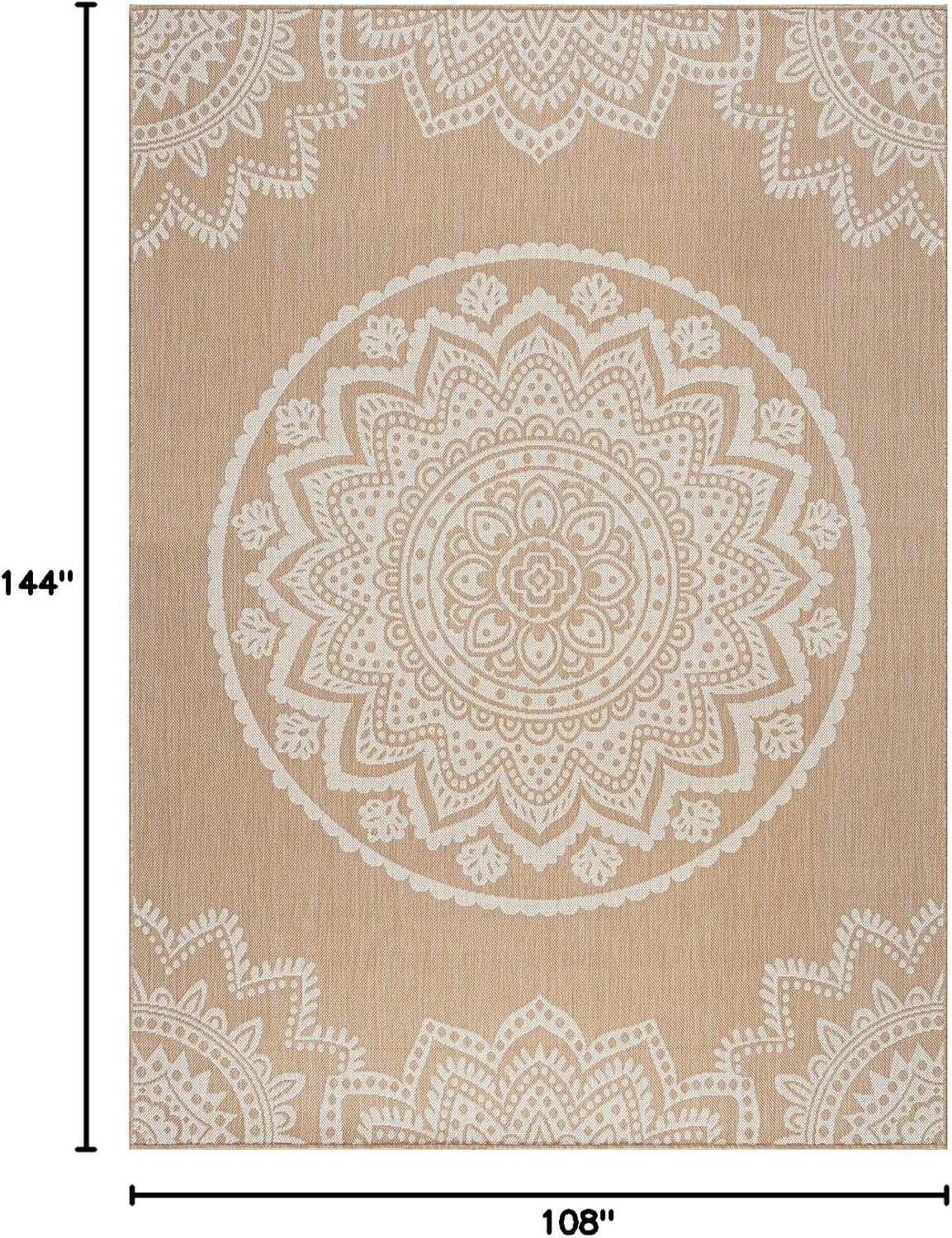 CAMILSON Outdoor Rug 9x12 Modern Area Rugs for Large Indoor and Outdoor Patios and Porches