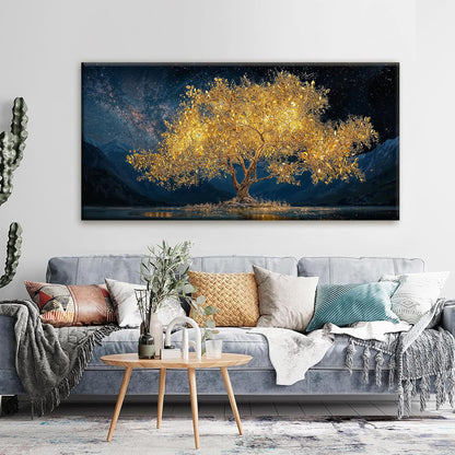 Tsomzxng Canvas Wall Art Decor Modern Large Wall Art For Living Room 29 X 58 Inches Gold Tree Of