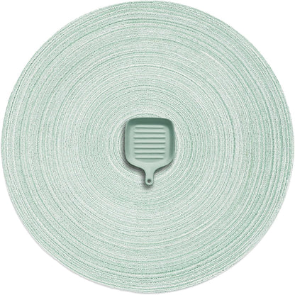 AHHFSMEI Round Braided Placemats Set of 6 Round Table Mats for Dining Tables Natural Woven Heat