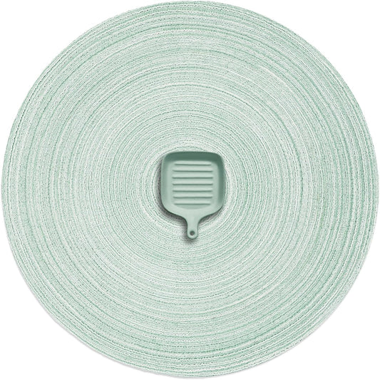 AHHFSMEI Round Braided Placemats Set of 6 Round Table Mats for Dining Tables Natural Woven Heat