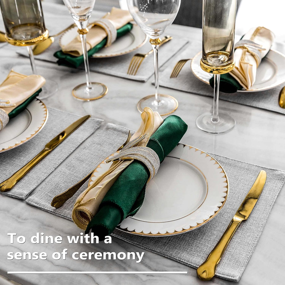 Home Brilliant Cloth Placemats Set of 8 Heat Resistant Washable Plate Mats Placemats for Parties