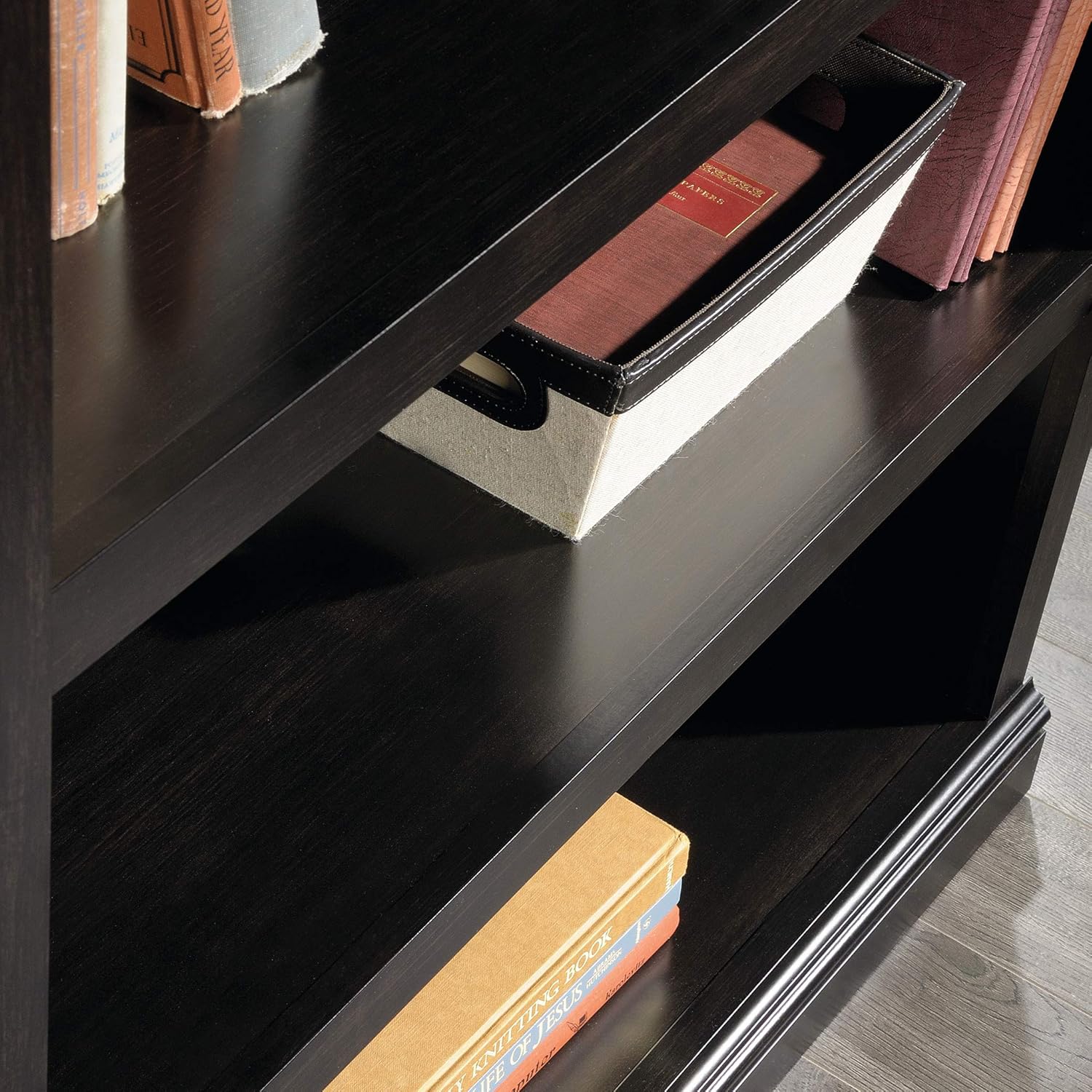 Sauder 3 Tier Book Shelf Wooden Bookcase Multipurpose Bookshelf for Home Office, Living Room, in
