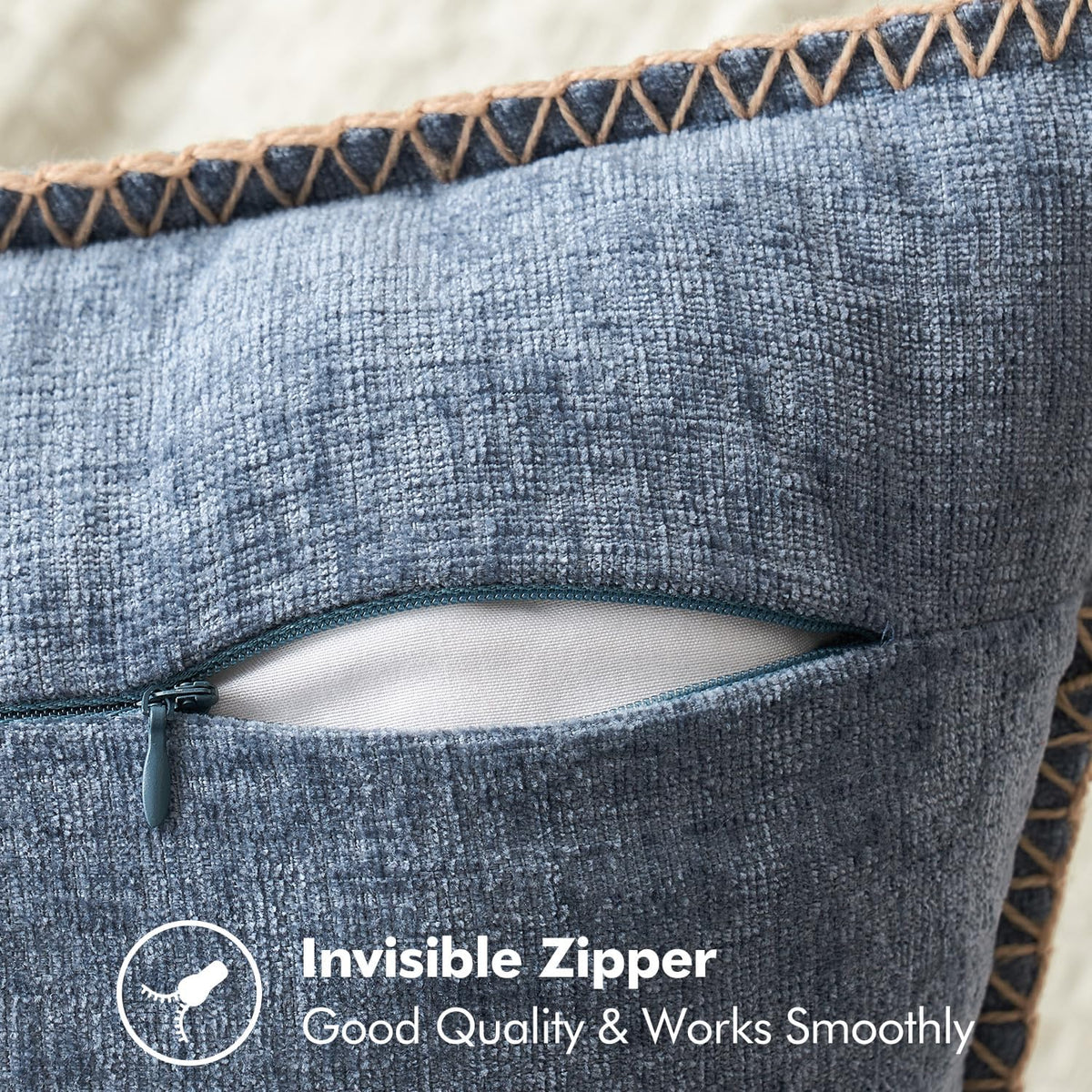 MIULEE Pack of 2 Couch Throw Pillow Covers 12x20 Inch Dark Grey Blue Farmhouse Decorative Pillow