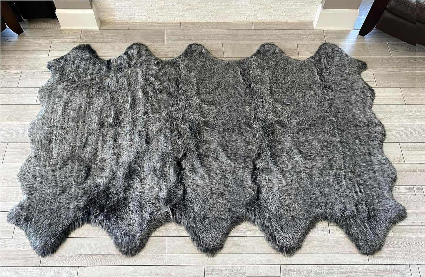 LAMBZY Faux Sheepskin Super Soft Hypoallergenic Free Shape Silky Shag Rug, Luxury Shaggy Silky