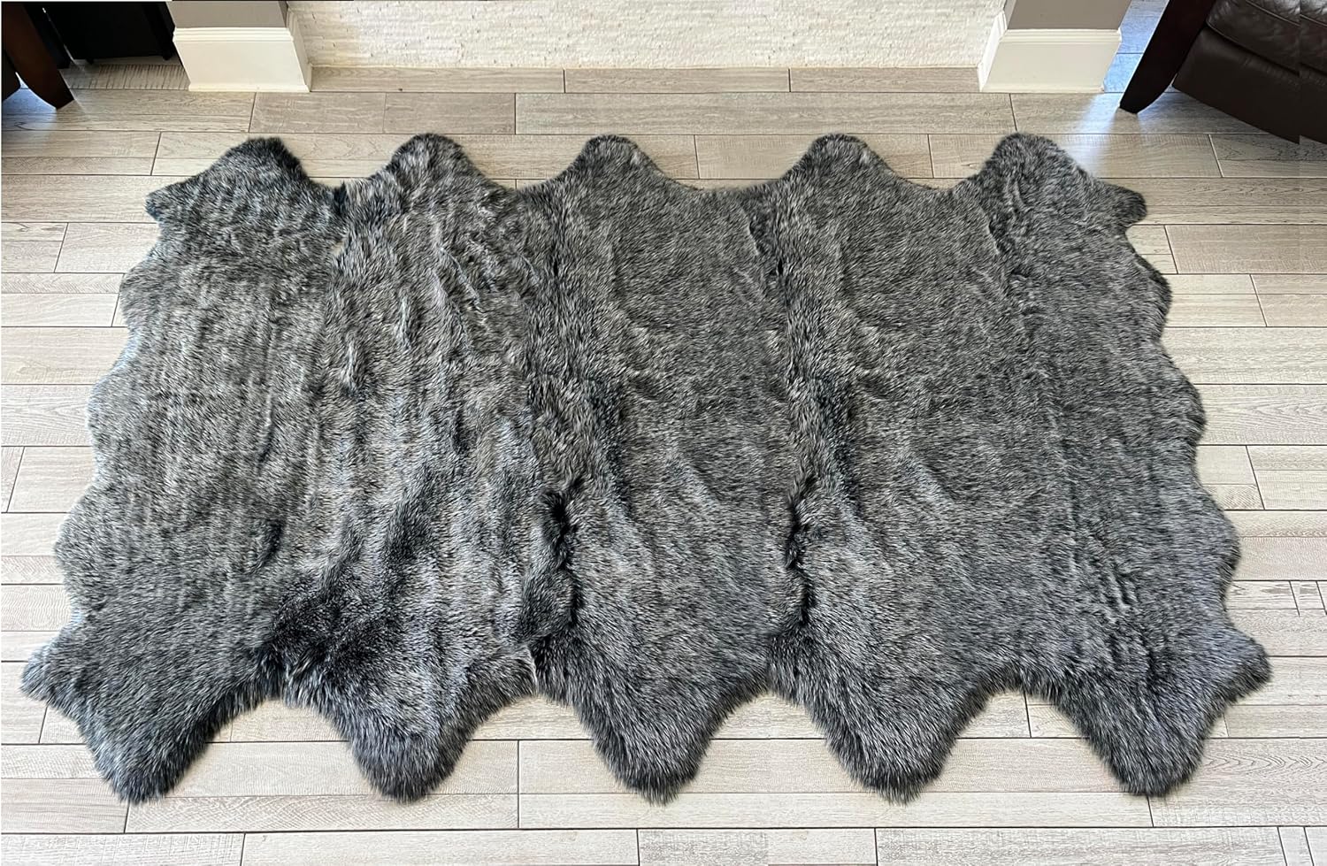LAMBZY Faux Sheepskin Super Soft Hypoallergenic Free Shape Silky Shag Rug, Luxury Shaggy Silky
