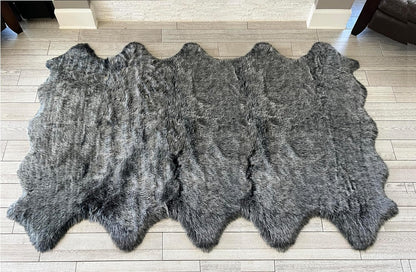 LAMBZY Faux Sheepskin Super Soft Hypoallergenic Free Shape Silky Shag Rug, Luxury Shaggy Silky